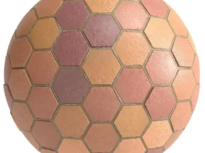 Materials 10- Hexagon Tiles In 5 Color Texture