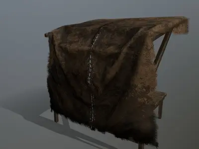 market  bench 1 Low-poly 3D model