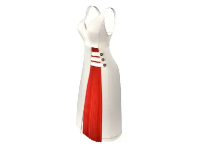 Two Tone Coctail Dress Low-poly 3D model