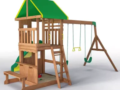 Oakmont All Cedar Swingset 3D model