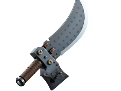 SciFi Industrial Fantasy Greatsword Low-poly 3D model