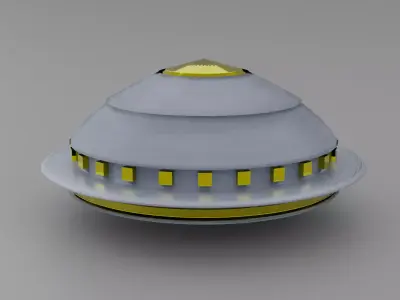 yellow ship Low-poly 3D model