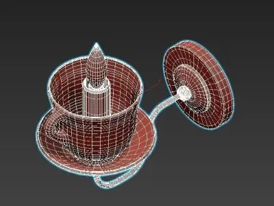 servizio-a6483ap-1wh wall sconce with cup and saucer 3D model