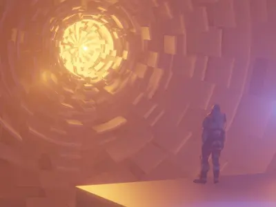 sci fi scene Low-poly 3D model