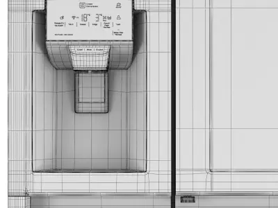 InstaView Refrigerator with Non Plumbed Water and Ice Dispenser 3D model