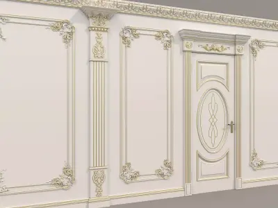 Wall Molding in Classic French style 40 3D model