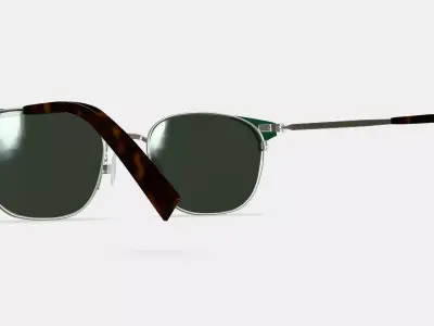 Heyward Sunglasses in Antique Silver with Pine 3D model