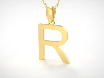 Model 618 Classic Initial Light R Letter 3D print model