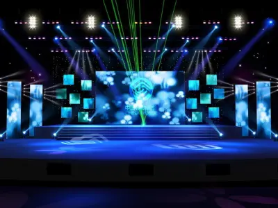 Stage party concert fashion catwalk T station  184 3D model