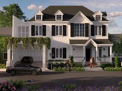 American Classic Facade and Plan House Without Interior 3D model