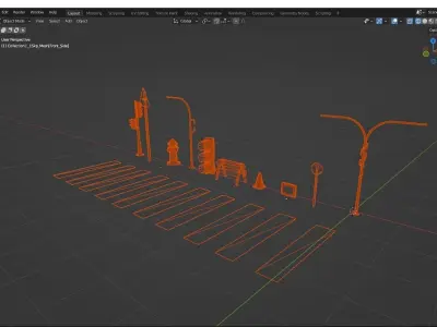 Traffic Signals pack Low-poly 3D model