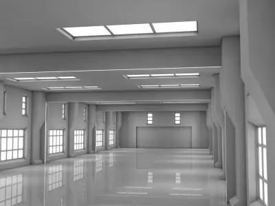 Sci Fi Warehouse 3D model 12