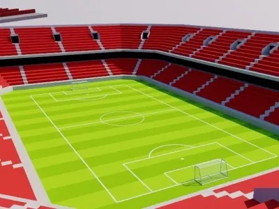 Simple Poly big Stadium Invented Low-poly 3D model