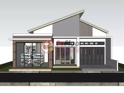 House 10x20m code 592 - Sketchup 3D model 3D model 3D model