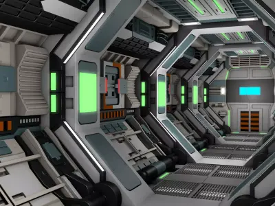 Sci Fi Corridor Station 3D model