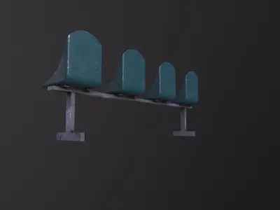 Bus Stop Bench 3D Model Low-poly 3D model