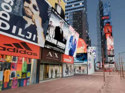 Times Square NYC Broadway New York City America Low-poly 3D model