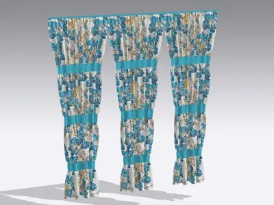 Curtain Low-poly 3D model 28