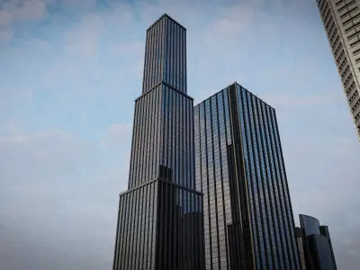 SKYSCRAPER CITY BUILDING 05 Low-poly 3D model