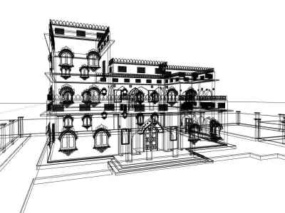 Sidhu Moose Wala Haveli with vehicles collection 3D model