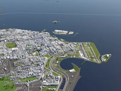 Rio de Janeiro Brazil 50x50km 3D model