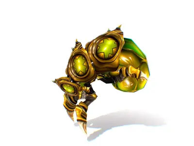 Animated Green Flea Monster Bug 02 Low-poly 3D model