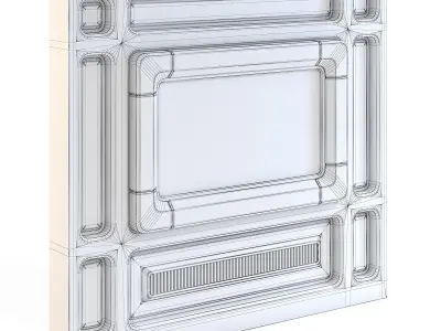 Futuristic Apartment Wall with Window 3D model