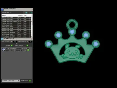 Kids Crown Pendants 3dm STL OBJ FBX Renders Details 3D print model