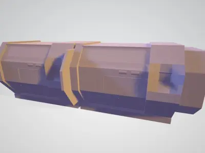 Sci-fi Corridor with monster fan - Spaceship Interior 3D model