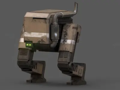 Sci fi robot Low-poly 3D model buy