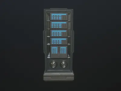 Sci Fi Server Rack Low-poly 3D model