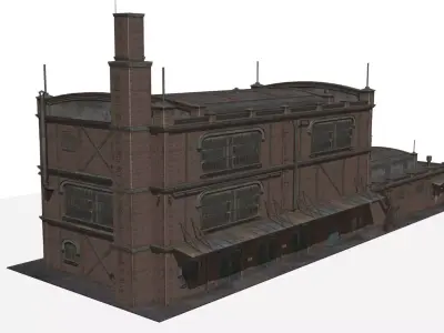 old industrial building Low-poly 3D model by sobul