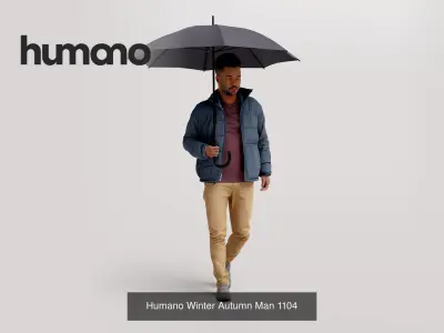 Humano 5-Pack - PEOPLE WITH UMBRELLAS -  RAINY - 5x 3D models D