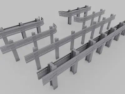 Highway Railing 3D model