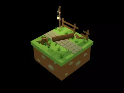 Isometric Nature Combined-4 Low-poly 3D model