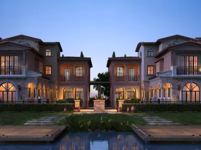 Exterior House With Landscape 3D model