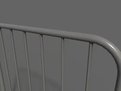 PBR Pedestrian Guard Rail Grey V2 Low-poly 3D model