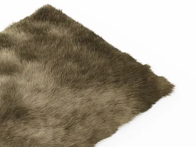 Fluffy rectangular carpet 3D model