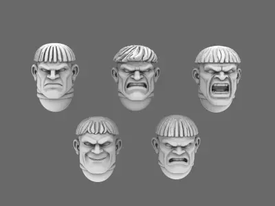 Arthurian Knights V10 Squire Heads 3D print model