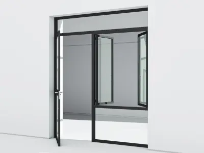 Aluminium door 313 3D model