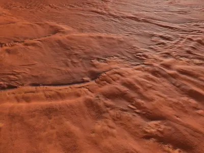 Mars Desert Terrain Landscape Mars Planet Dunes Low-poly 3D model