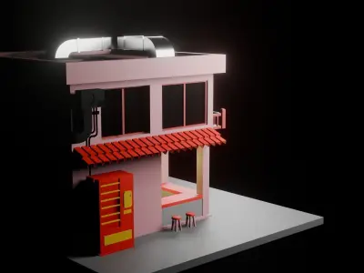 Isometric house 3D Low-poly Low-poly 3D model