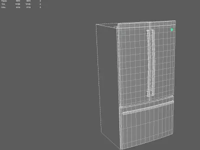 GE Profile Series Counter-Depth French-Door Refrigerator Low-poly 3D model