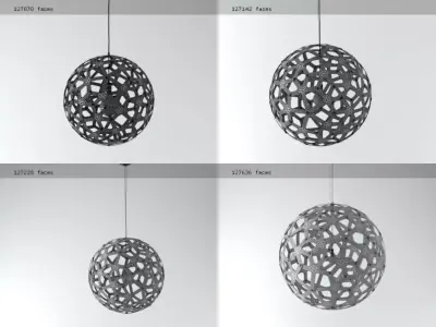 C four pendant lights 3D model