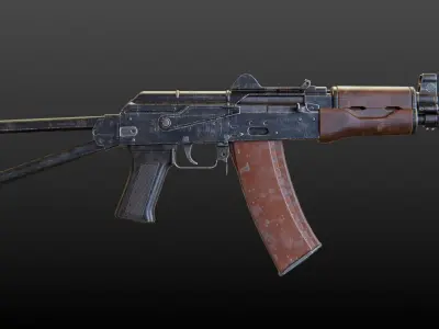 AKS-74U Submachine Gun Low-poly 3D model