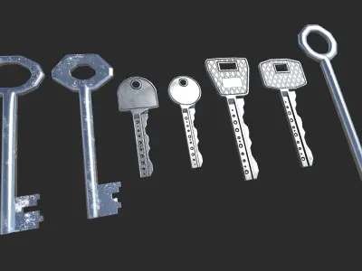 Lowpoly Keys Pack Low-poly 3D model