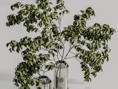 plants bouquet vase 47 3D model