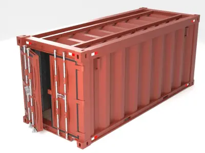 Stylized Cargo Shipping Container Low-poly 3D model