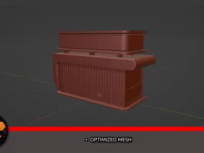 City building of the future  Low-poly 3D model