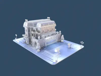 Model STYLIZED BUILDING Hotel 2 3D model